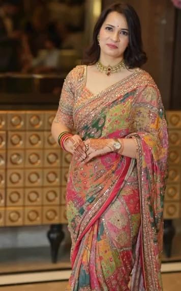 Saffron Halo Saree image 4