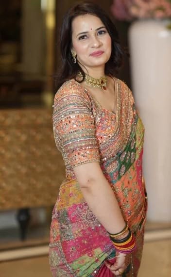Saffron Halo Saree image 6