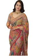 Saffron Halo Saree image 1