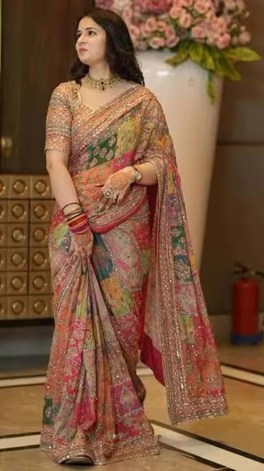Maroon Banarasi Silk Saree